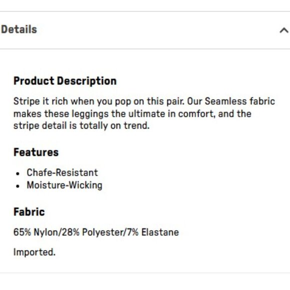 Fabletics High-Waisted Seamless Stripe Leggings | Size L | Black w/ Pink & Green - Picture 12 of 12